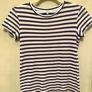 Vince Striped Cotton Cap Sleeve T-Shirt